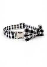 BLACK AND WHITE ORGANIC CHECK COLLAR