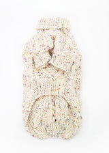 ARAN HEART SWEATER | CREAM SPRINKLE TWEED