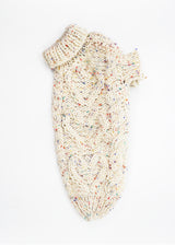 ARAN HEART SWEATER | CREAM SPRINKLE TWEED