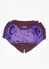 BURGUNDY TAILORED TUXEDO JACKET