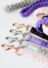 VEGAN LEATHER BRAIDED MIDNIGHT BLACK LEASH