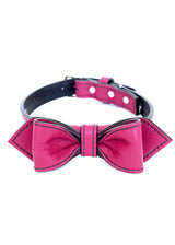 MARTINI LEATHER BOW TIE COLLAR BERRY MARTINI