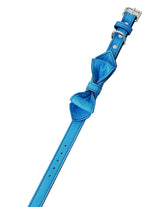 MARTINI LEATHER BOW TIE COLLAR PEACOCK BLUE