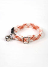 ORANGE PLAID BOW TIE CAT COLLAR