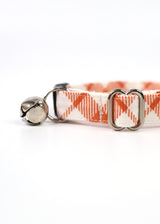 ORANGE PLAID BOW TIE CAT COLLAR