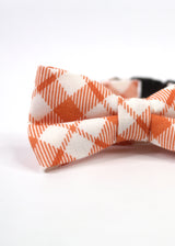 ORANGE PLAID BOW TIE CAT COLLAR