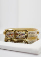 GOLD HOLOGRAPHIC RHINESTONE LEATHER