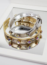 GOLD HOLOGRAPHIC RHINESTONE LEATHER