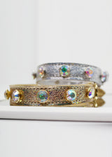 GOLD HOLOGRAPHIC RHINESTONE LEATHER