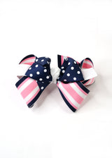 DOTTY STRIPES IN PINK AND BLUE HAIR CLIP