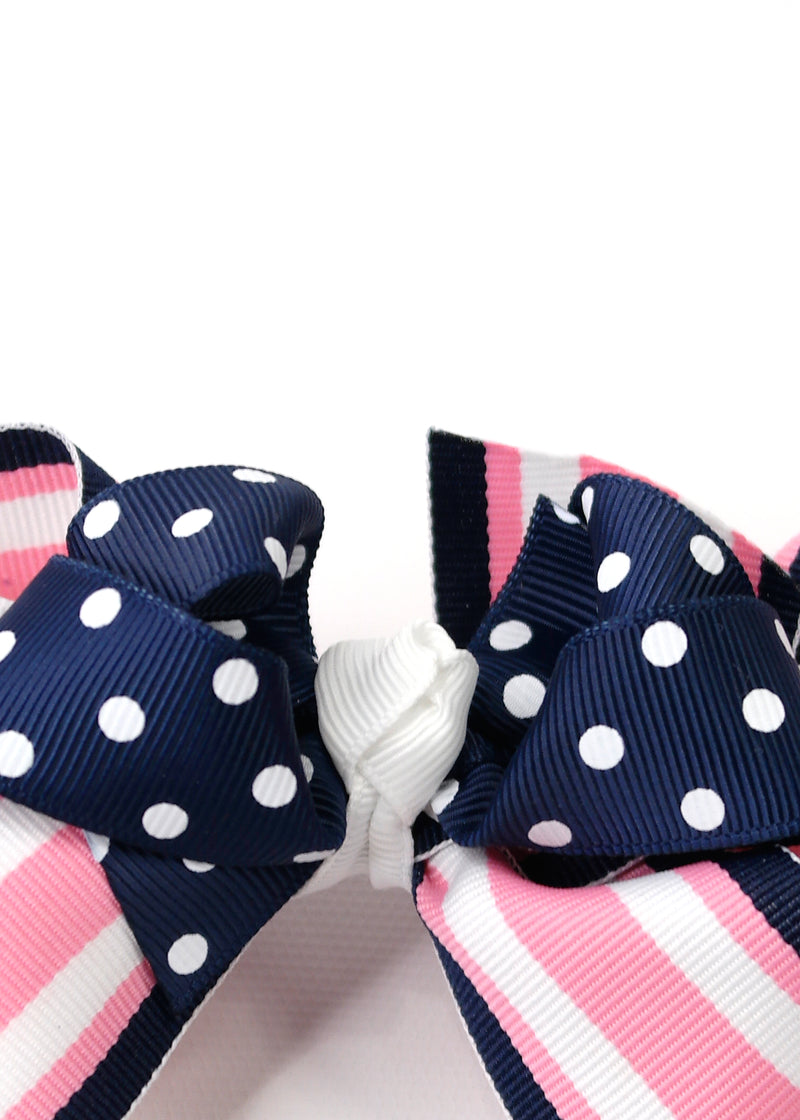 DOTTY STRIPES IN PINK AND BLUE HAIR CLIP