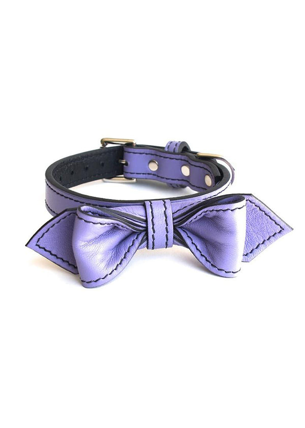MARTINI LEATHER BOW TIE COLLAR PASTEL COLLECTION