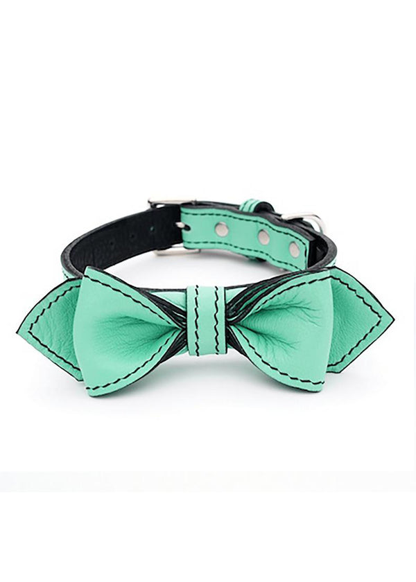 MARTINI LEATHER BOW TIE COLLAR PASTEL COLLECTION