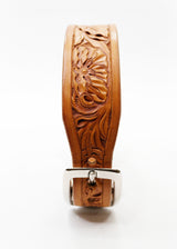 RUSSET HAND TOOLED LEATHER COLLAR